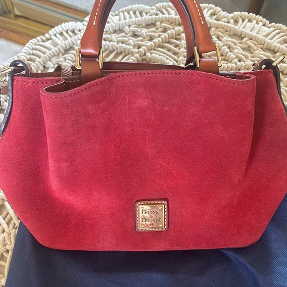 Dooney & Bourke Red Satchel with Leather Trim - Picture 7 of 16